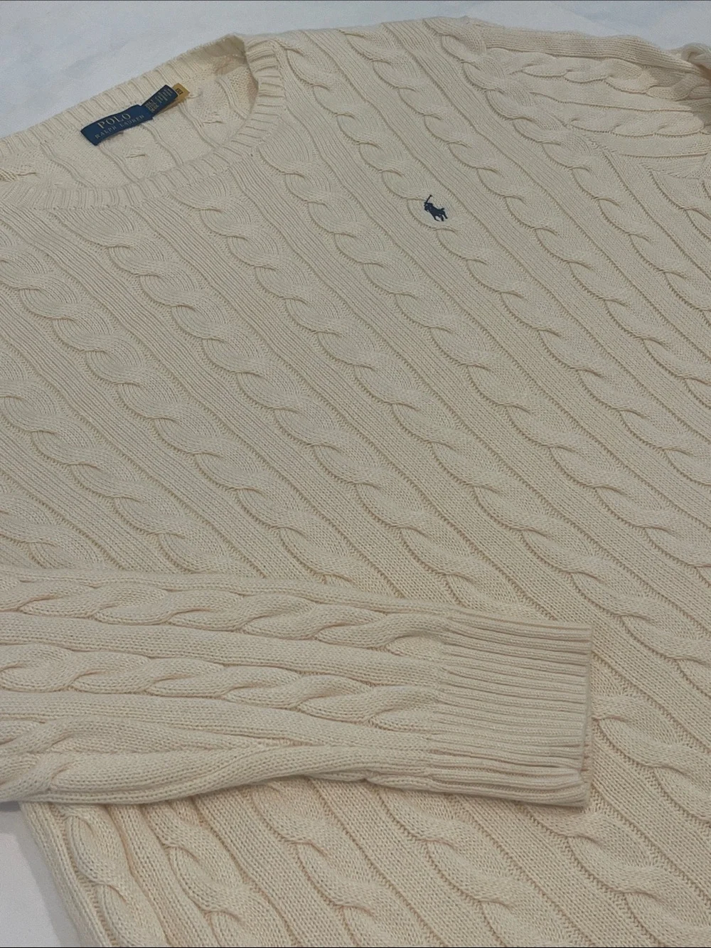 Polo Ralph Lauren .| Mens Cotton Ivory Cable knit Sweater Sz 3XLT